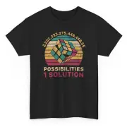 Puzzle Cube One Solution Funny T-shirt - Retro Cubing Math Graphic Tee