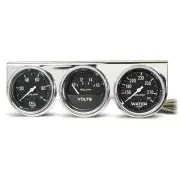 AUTO METER 2399 Autogage Black Oil/Water/Volt Gauge with Chrome Console,2.625...