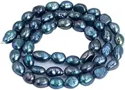 Natural 5x7mm Freeform Baroque White Pink Purple Gray Black Multicolor Freshwater Pearl Gemstone Beads Strand 14" Natural Stone for Necklace Bracelet Earrings DIY Design (Black)