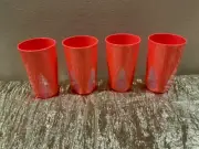 New one of a KIND BIG Set/4 Tupperware Clear Tumblers in Guava Color