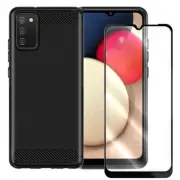 Screen Protector Carbon Fiber TPU Case for Samsung Galaxy A02s SM-A025V Verizon