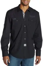 $68 Marc Ecko Cut & Sew Men's Saddle Up Shirt NAVY SMALL