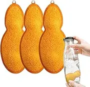 Bottle Cleaning Beans, 3 Tiny Scrub Cleaning Sponge, Magic Beans Bottle Cleaner, Beans-Shaped Bottle Cleaning Sponge, Reusable Multiple Uses Water Bottle Cleaner for Internal Cleaning Glass Bottles
