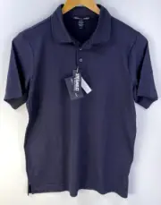 New Devon & Jones Mens Crown Lux Performance Short Sleeve Polo Dark Navy Large