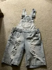 BLUE SPICE Kids Girls Denim Jumpsuit Romper One Piece Shorts 1(14/16)