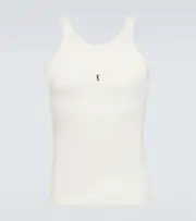 [Saint Laurent] Saint Laurent Logo cotton jersey tank top AU 84 white
