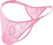 [JOCKLAND] Mens Lace Thong Sexy Low Rise T-back G-string with Adjustable Stretch Waistband Comfortable Men's Thong Underwear