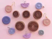 Boho Bohemian Style Donut Embosser Polymer Clay Cutter Set | Unique Clay Cutters