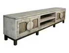 93 White Solid Wood Cabinet Enclosed Storage Distressed TV Stand