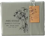 Park Avenue 500 Thread Count Natural Bamboo Cotton Bed Sheet Set, Single, Jade