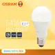 【Osram 歐司朗】10入組 LED燈泡 14W 白光 黃光 自然光 E27 全電壓 LED 球泡燈
