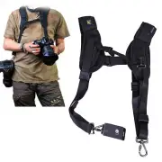 Nylon Double Shoulder Sling Belt Quick Rapid Strap for 2 DSLR SLR Camera