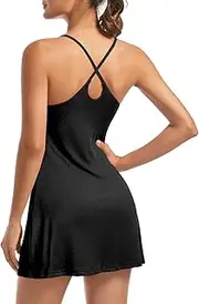 [YOAKUKA] Tennis Dress Women Athletic Active Sports Workout Dresses with Built in Shorts and Bra Easy Peezy Exercise