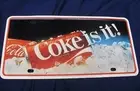COKE IS IT ~Metal Auto Tag~Ice with Cans~NEW~Free Ship
