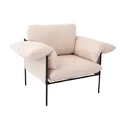 Design Square Stylish Modern Fabric Relaxing Accent Lounge Armchair Metal Frame