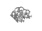 Rustic Silver Cast Iron School of Fish Kitchen Trivet 6.5"