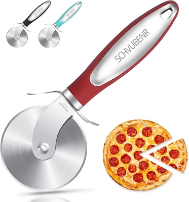 SCHVUBENR Premium Pizza Cutter Wheel - Stainless Steel - Easy to Cut and Clean -