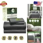 Premium King Size Sheet Set - Silky Rayon Bamboo Sheets with All-Around Elastic