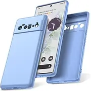 Watana Google Pixel 6 Pro 5G Case, Soft Touch Silicone Mobile Phone Case, Shockproof, Dustproof, Non-Slip Full Body Armour with Microfibre Lining for Pixel 6 Pro 5G, Light Blue
