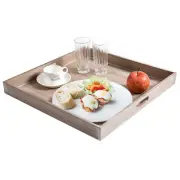 MyGift 19 x 19 Inch Shabby Chic Square Wood Serving Tray for Breakfast in Bed