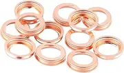 12PCS Oil Drain Plug Gasket,ID 11mm Copper Crush Washer Oil Drain Plug,OEM#F4XY-6734-A 11026-01M02 Oil Drain Pan Sealing Washer Compatible with Ford Nissan Infiniti