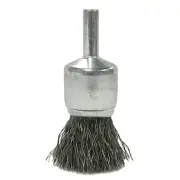 Crimped Wire Solid End Brush, Stainless Steel, 3/4 in dia x 0.0104 in Wire,