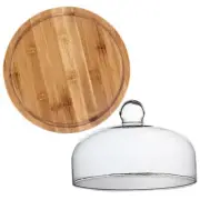 Wedding Cake Stand Wood Server Glass Cake Dome Cake Cover Candy
