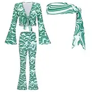 Hippie Retro Vintage 1960s Hippie 1970s Blouse / Shirt Headband Bell Bottom Pants Women's Costume Vintage Cosplay Party / Evening Carnival Masquerade Top Hallo