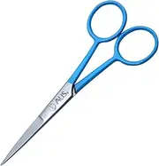 Greta Professional 4.5" inches Beard Mustache Trimming Scissors Salon Scissors AB-105 Blue for Hair Trimming Cutting Men Women Home Hair Cutting Pack of 1