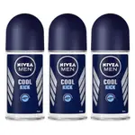 NIVEA 妮維雅男士除臭滾珠 COOL KICK 韓國身體除臭劑 50 毫升 3 件