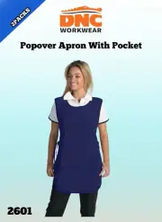 DNC 2PACKS Unisex Popover Apron with Pocket Easy-Wear Hospitality Apron 2601