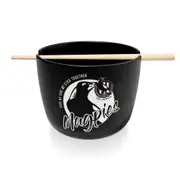 Collingwood Magpies AFL Ceramic Noodle Bowl With Chopsticks