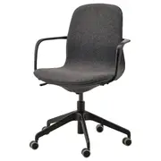 LÅNGFJÄLL conference chair with armrests, Gunnared dark grey/black