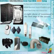 Hydroponics 1.4x1.4M Grow Tent BatWing 600W HPS MH Grow Light Quiet Fan Filter