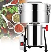 Home Spice Grinder 3000g Stainless Steel Electric Herb Grinder with Commercial Motor 270° Swing Grinding Overload Protection 4500w Grain Grinder for Nut Herb Spice Cereal Sesame