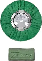 Zephyr 8" Hall Green Airway Buffing Wheel w/ 1 LB Green Bar Meduim/Lite Cut