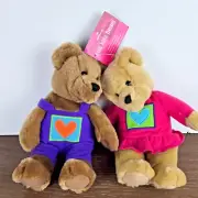 11in Hallmark Kissing Teddy Bears Plush Hearts Valentine