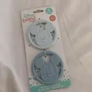 Disney Baby Mickey Minnie Winnie 2-Pack Silicone Teether Toy Set