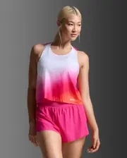 Light Speed React Crop Singlet, 2XU, L, Fuchsia Grad/White Reflective, Female