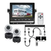 Caravan 5" Monitor+2 CCD Reversing Camera+Trailer Suzy Coil Cable+2x Mounts Kit