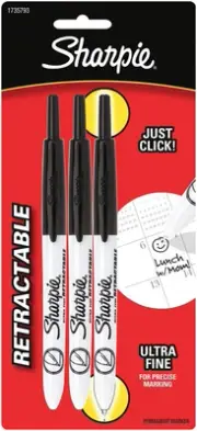 Sanford Sharpie Ultra Fine Point Retractable Permanent Markers 3/Pkg-Black
