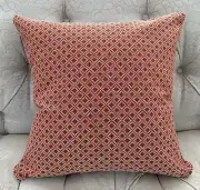New 18"x18" Square Decorative Throw Pillow Cover with Insert, Red Diamond Beige