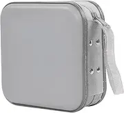 CD DVD Case, 40 Disc Capacity Portable Travel CD Case, Storage Album Bag, Plastic Bag Case - Double-Sided DVD DJ Disc Widened Storage Case, with Hand Strap (Gray)