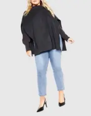 CITY CHIC Refinity Riley Cape in Charcoal Plus Size Medium/18 NWT [RRP $199.95]