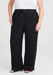 [TS] Taking Shape Petite Spot Satin Wide Pant Size 16 in Black, Viscose - Plus Size Women's Petite Plus Black