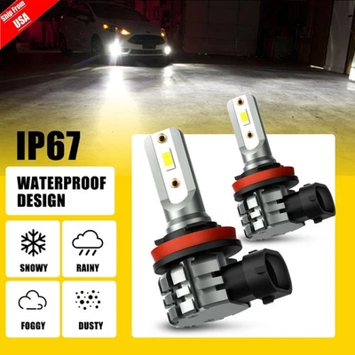 AUXITO 2X H11 H8 LED Bulbs 6000K White Super Bright Fog Light DRL Light 4000LM (for: Lexus)