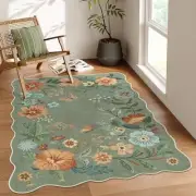 Floral Washable Rugs, 4X6 Rug for Bedroom Ultra-Thin Soft Dining Room Rug,