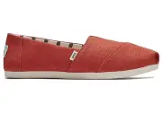 Toms Women's Red Clay Heritage Canvas CloudBound Alpargata Slip On Shoes US 5.5