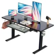 Electric Standing Desk with Ergonomic Keyboard Tray, Adjustable 48x24" Black