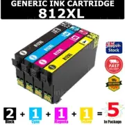 5x Generic 812XL 812 Ink Cartridge For EPSON WF3820 WF4830 WF7830 WF7840 WF7845